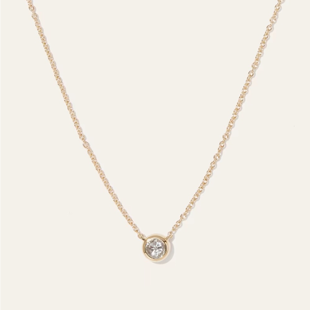 Quince 14K Gold Diamond Bezel Necklace,
Carat Weight 0.06